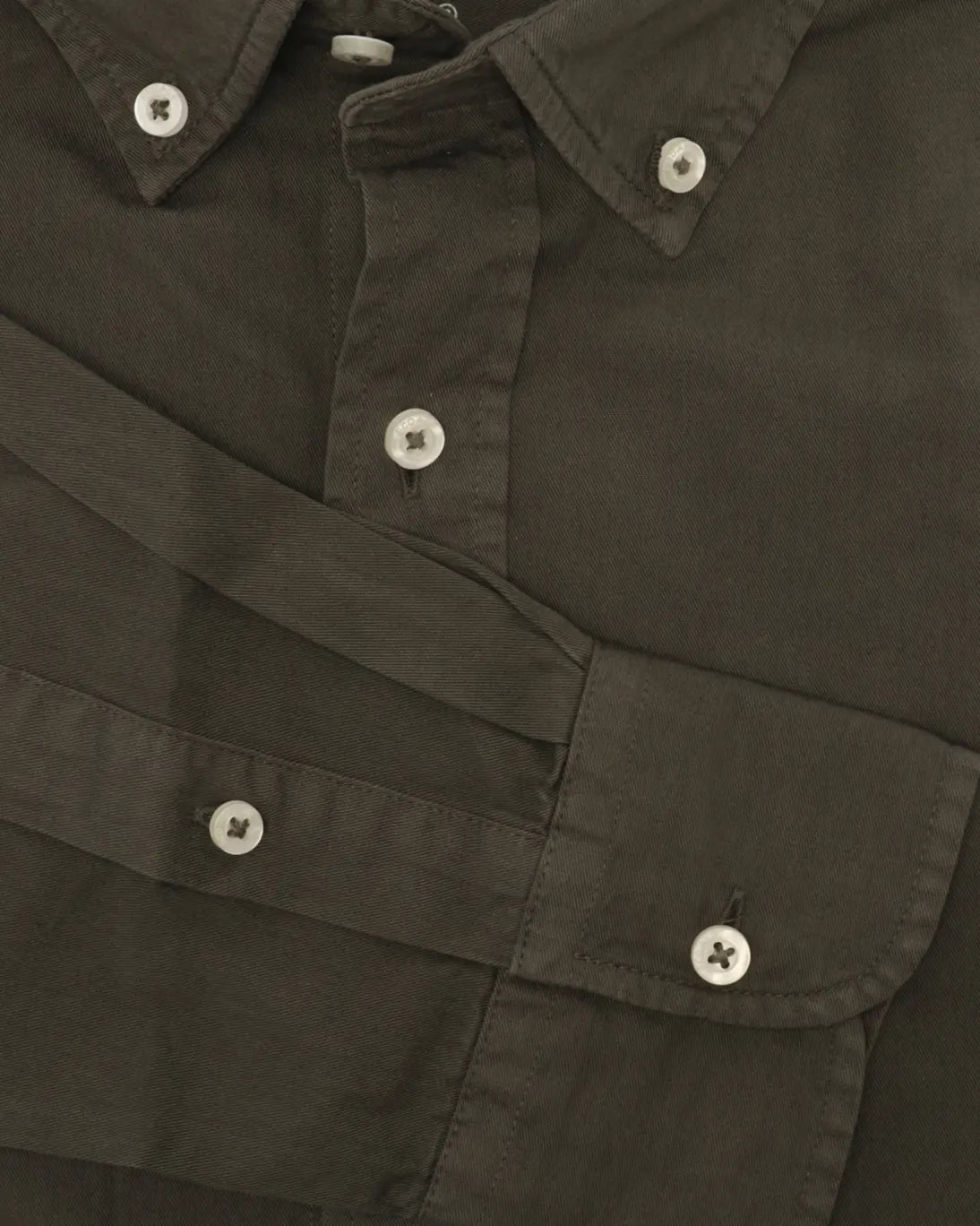CAMISA CUELLO ABOTONADO OLIVA ECOALF