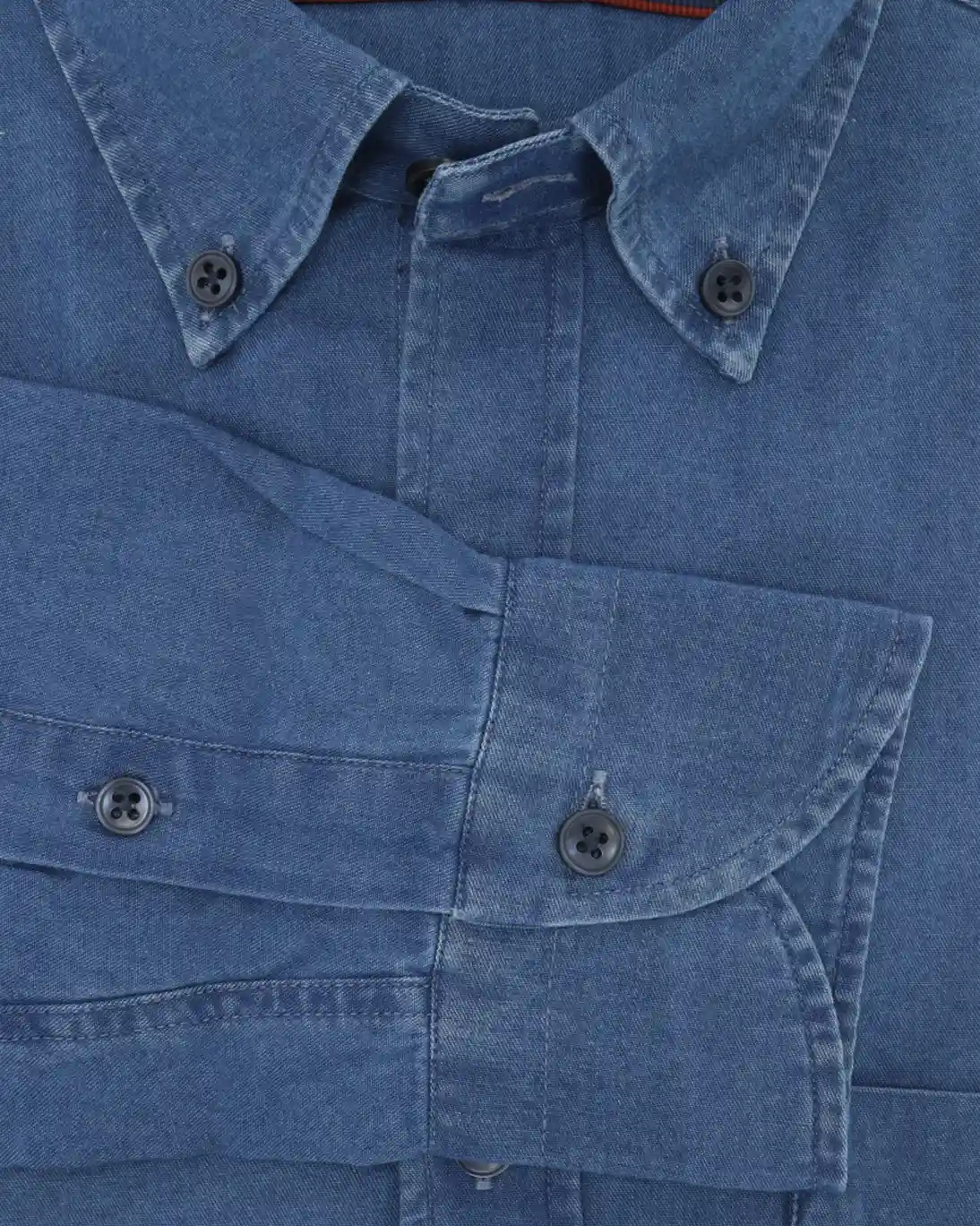 CAMISA DENIM AZUL CON BOLSILLO NEW ENGLAND