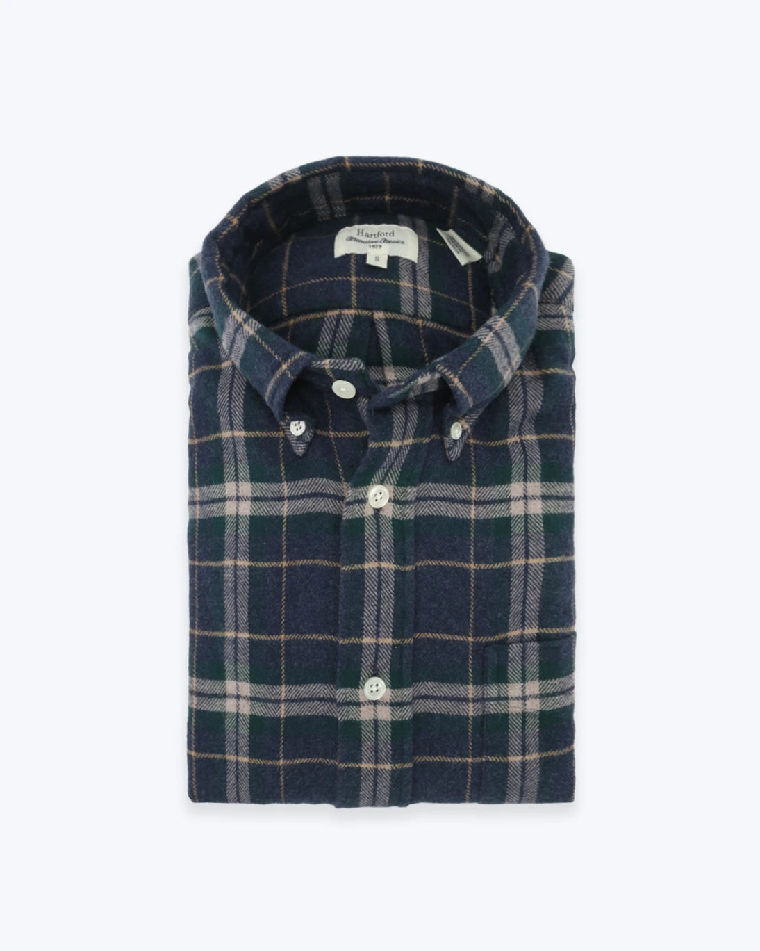 CAMISA B.D. PITT HARTFORD CUADRO AZUL/VERDE