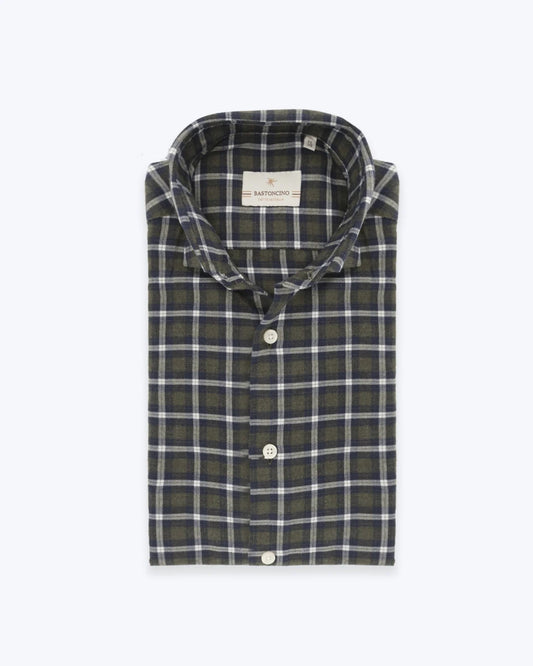 CAMISA DE CUADROS VERDE Y AZUL BASTONCINO