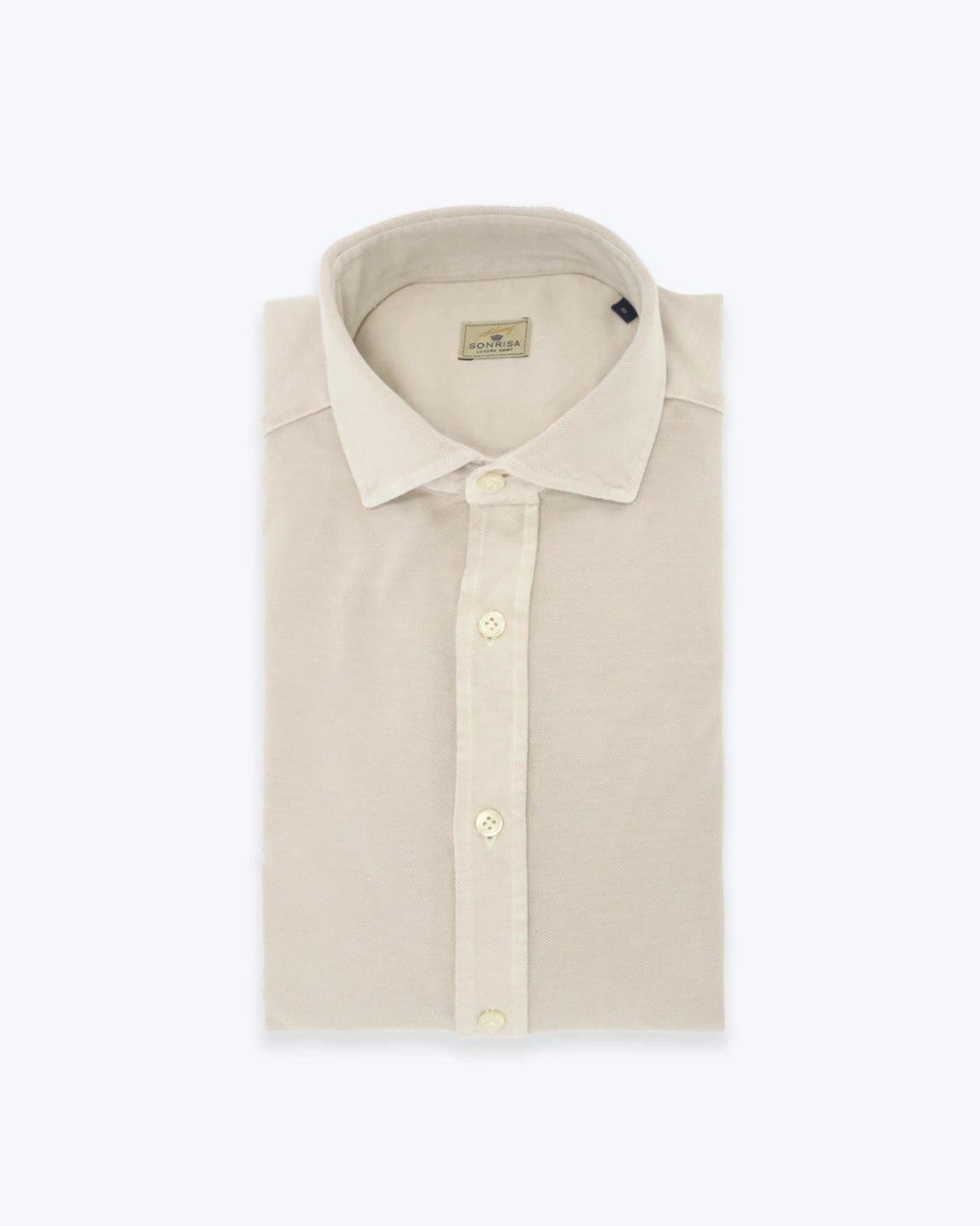 CAMISA PIQUÉ H.K. TAPETA SONRISA BEIGE