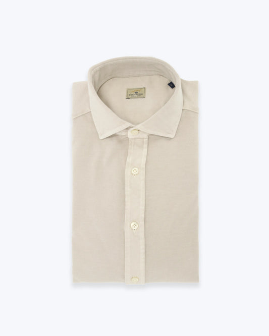 CAMISA PIQUÉ H.K. TAPETA SONRISA BEIGE