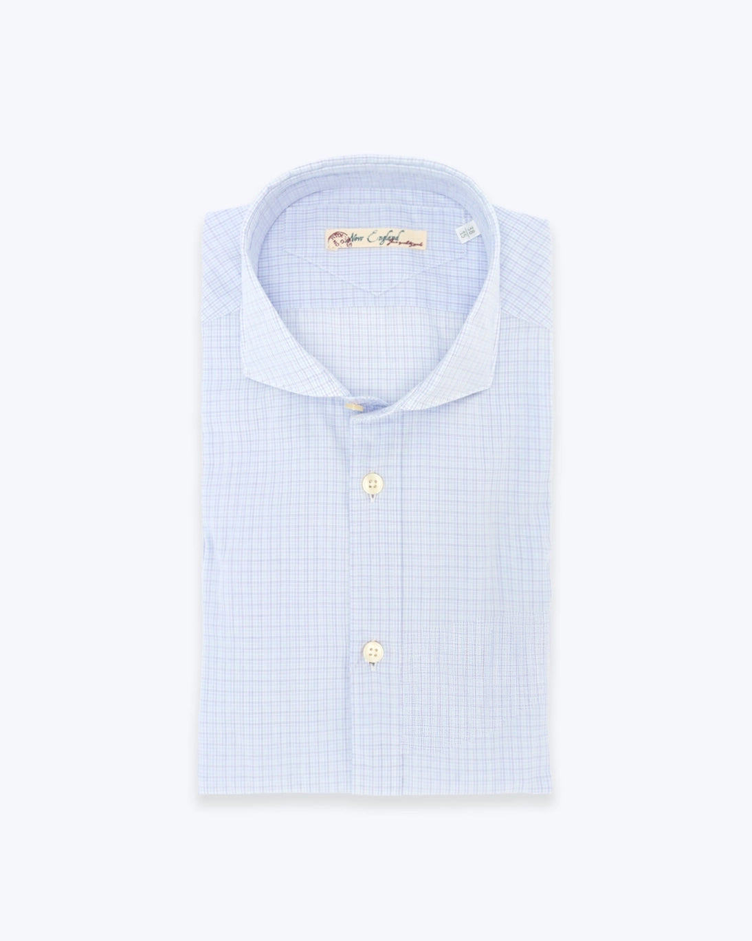 CAMISA DE CUADRO PEQUEÑO AZUL NEW ENGLAND