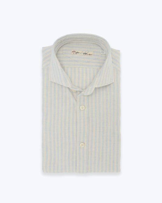 CAMISA DE RAYAS CRUDO Y AZUL NEW ENGLAND