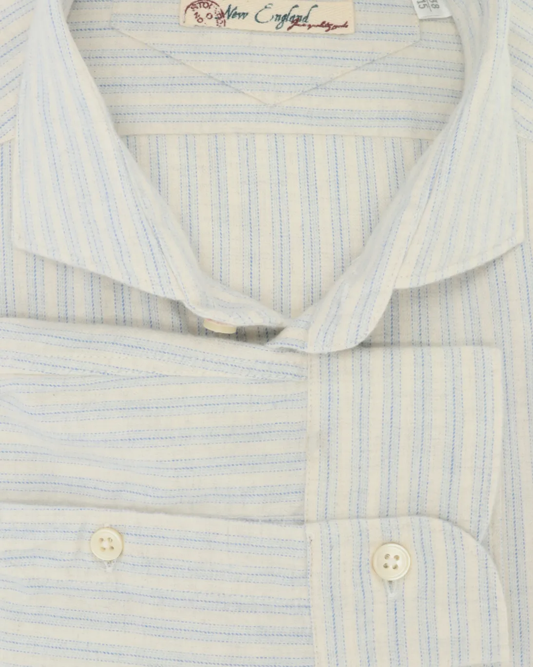 CAMISA DE RAYAS CRUDO Y AZUL NEW ENGLAND
