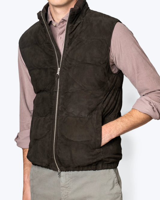 CHALECO DE ANTE MARRÓN AT.P.CO