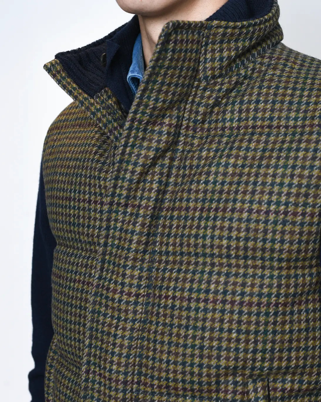 CHALECO PATA DE GALLO VERDE Y BURDEOS ZEROSETTANTA