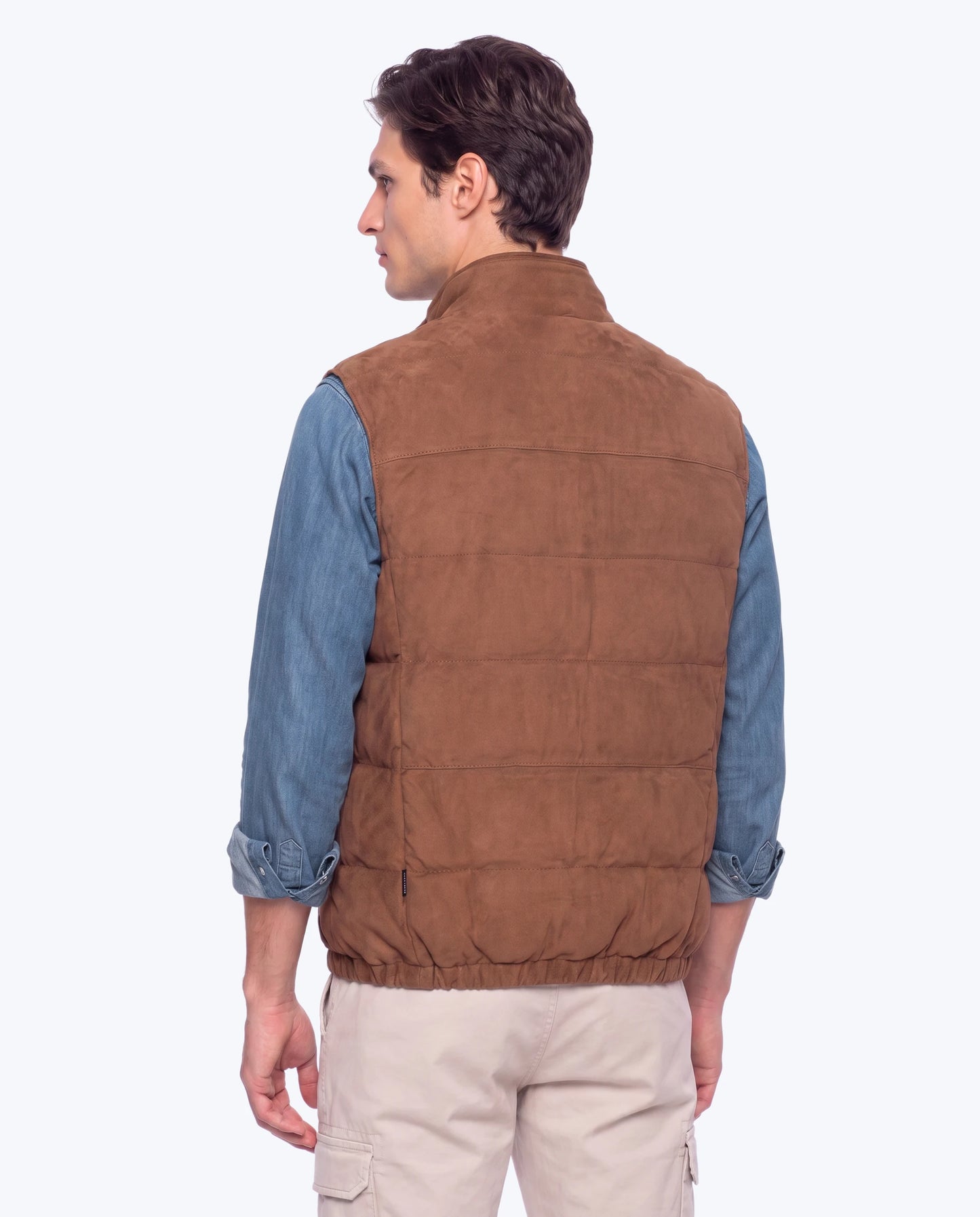 CHALECO ACOLCHADO DE ANTE CAMEL AT.P.CO