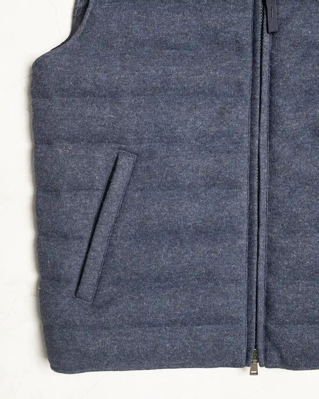 CHALECO SEVENTY DE LANA AZUL MARINO Y GRIS