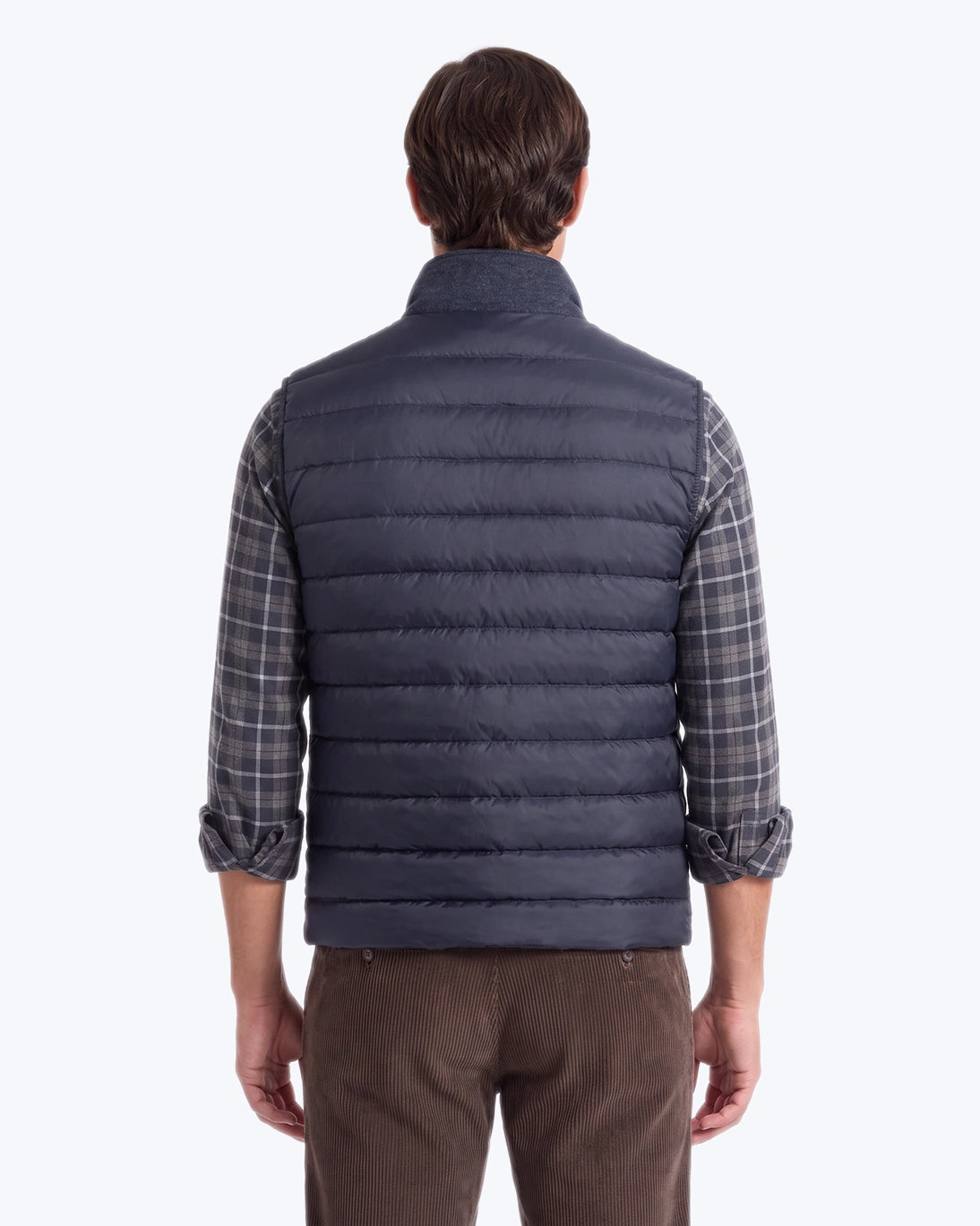 CHALECO SEVENTY DE LANA AZUL MARINO Y GRIS