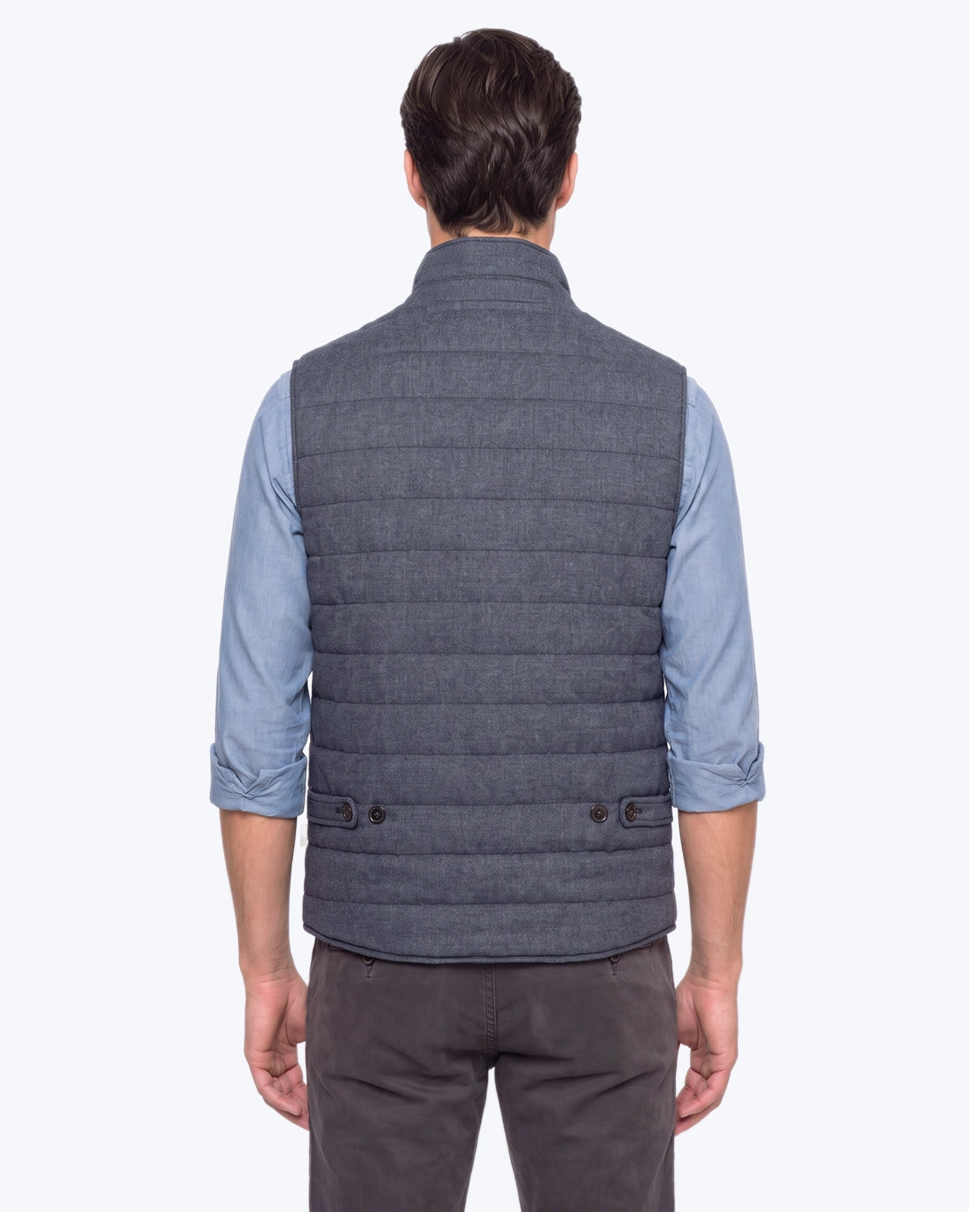 CHALEO ACOLCHADO SEVENTY AZUL GRISACEO