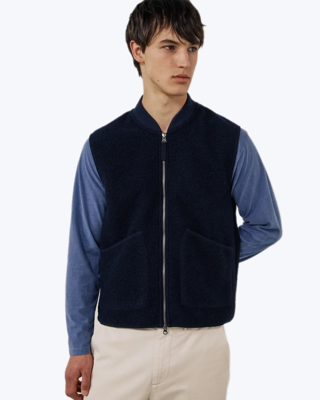 CHALECO CON CREMALLERA NAVY HARTFORD