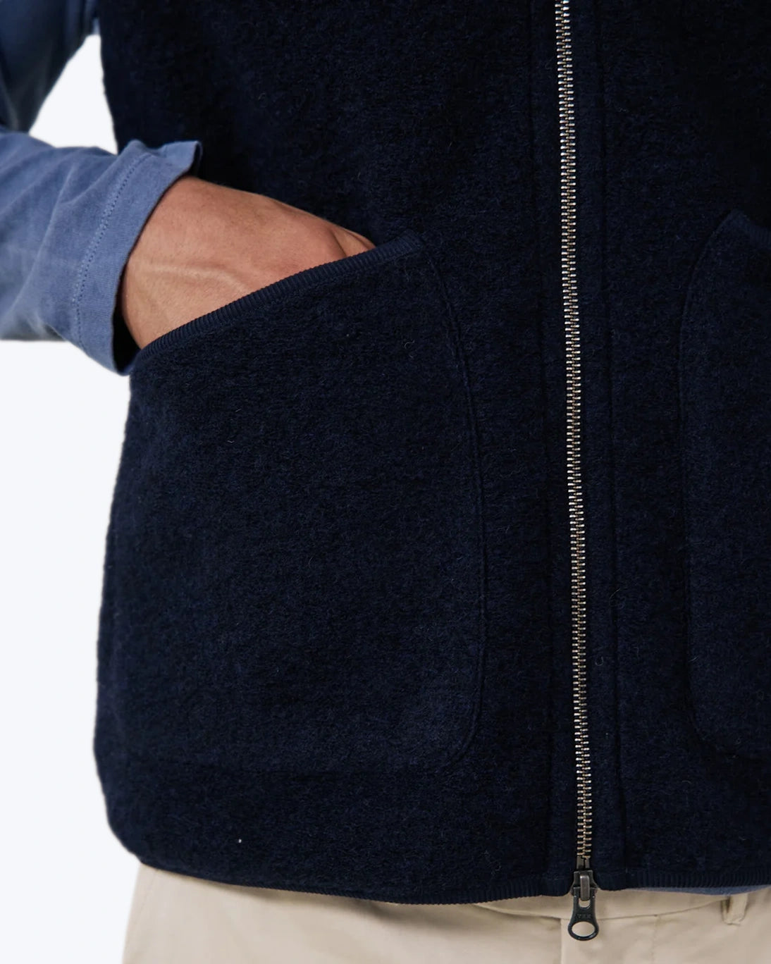 CHALECO CON CREMALLERA NAVY HARTFORD