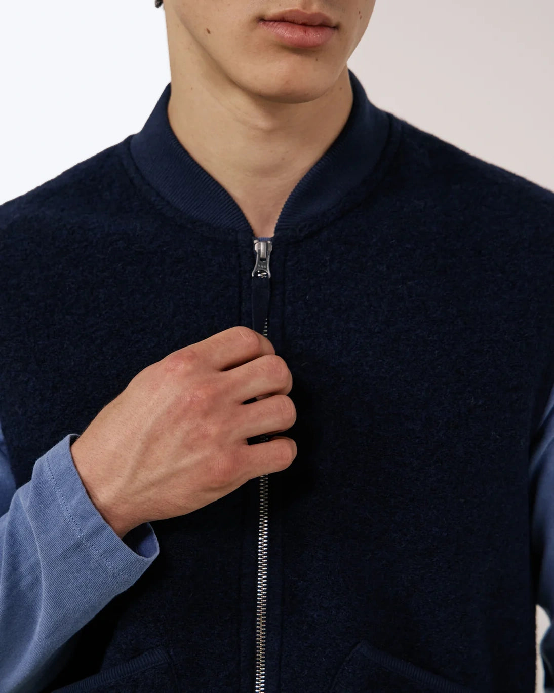 CHALECO CON CREMALLERA NAVY HARTFORD