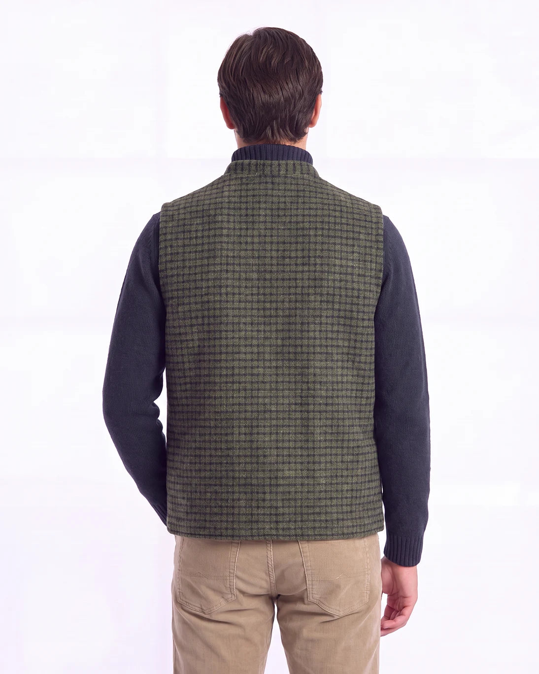 CHALECO GALLO CUADRO VERDE Y AZUL