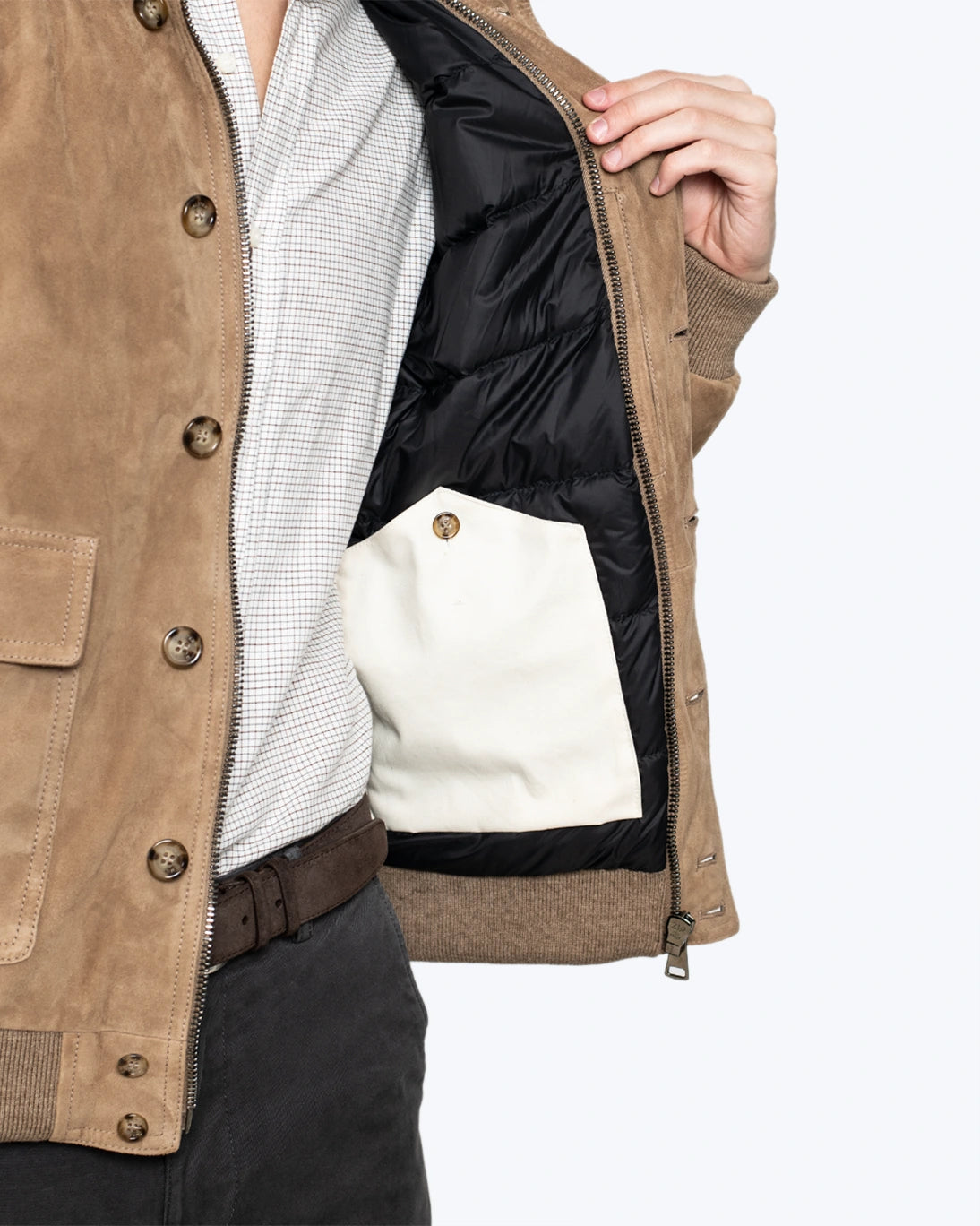 CAZADORA DE ANTE BEIGE VALSTAR