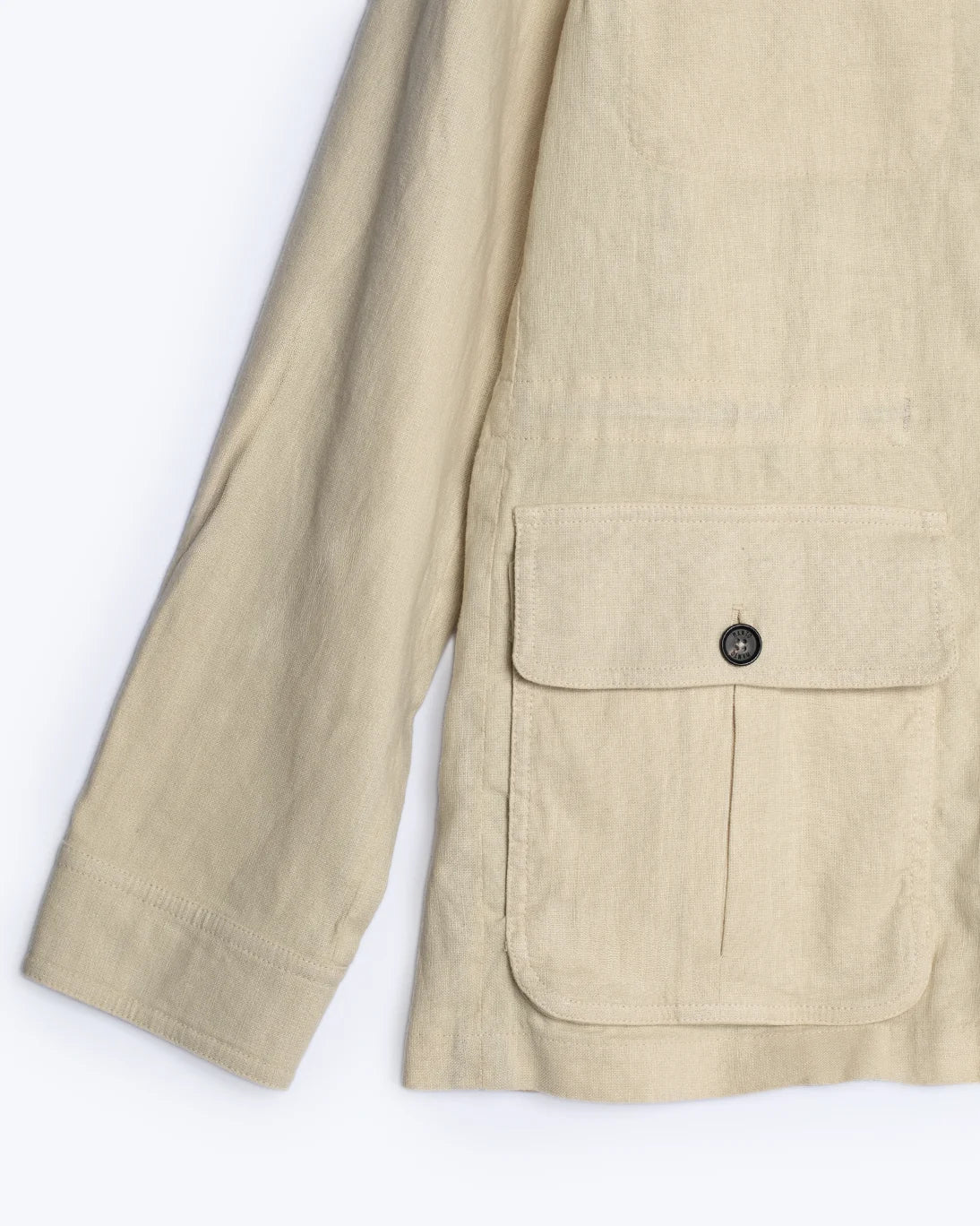 CHAQUETA CON LINO BEIGE MANTO