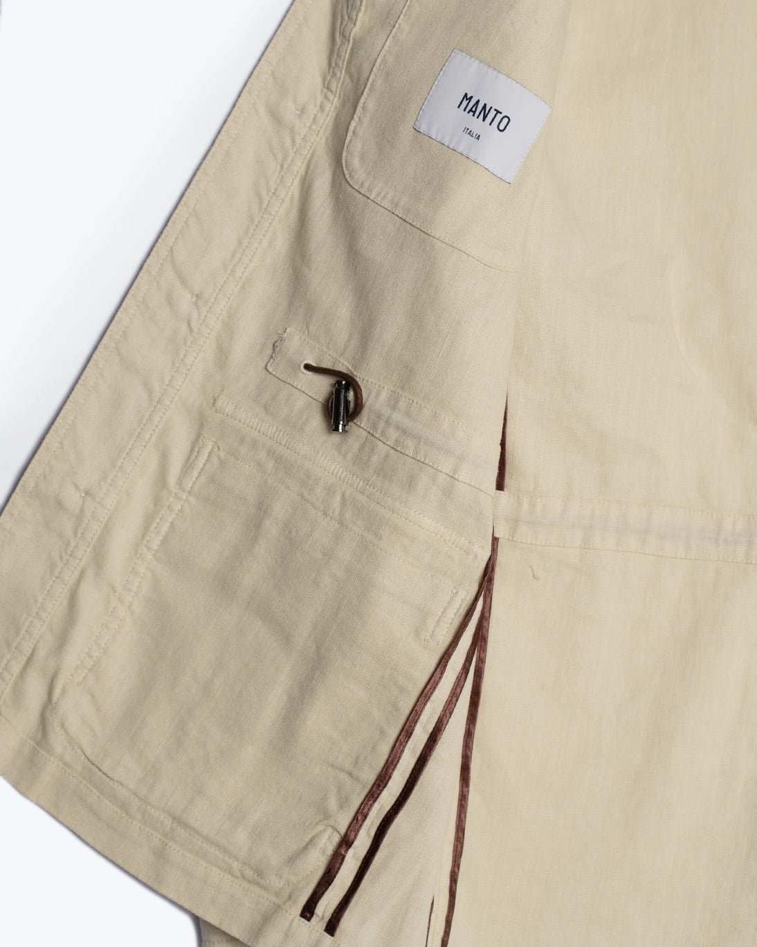 CHAQUETA CON LINO BEIGE MANTO