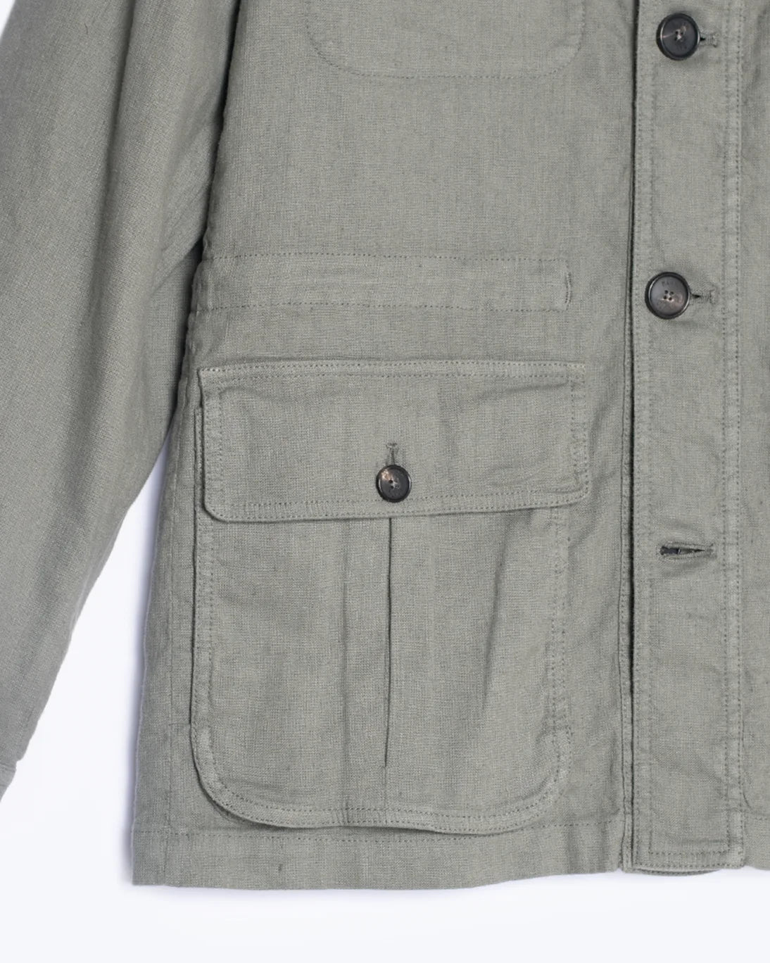 CHAQUETA CON LINO VERDE MANTO