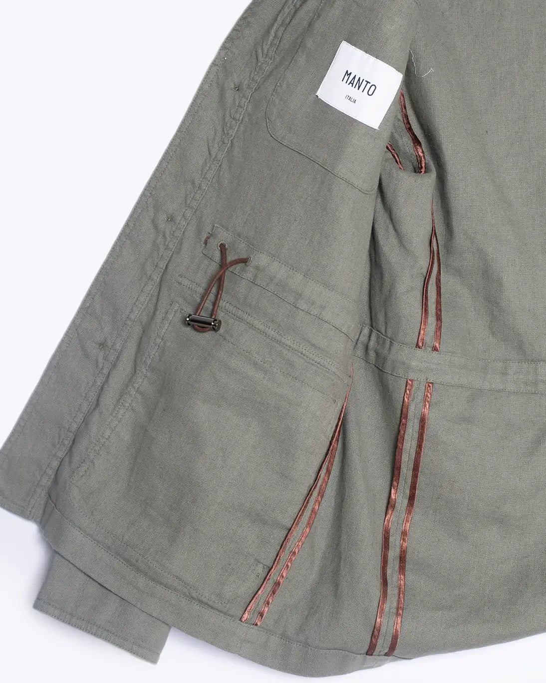 CHAQUETA CON LINO VERDE MANTO