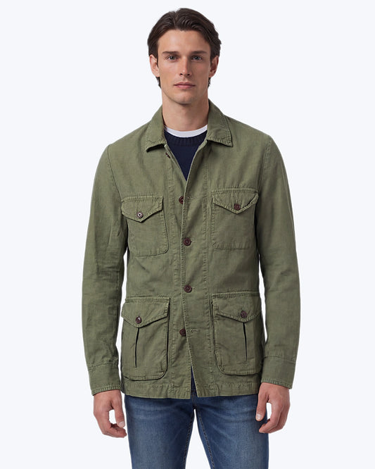 SAHARIANA VERDE CON LINO BL´KER