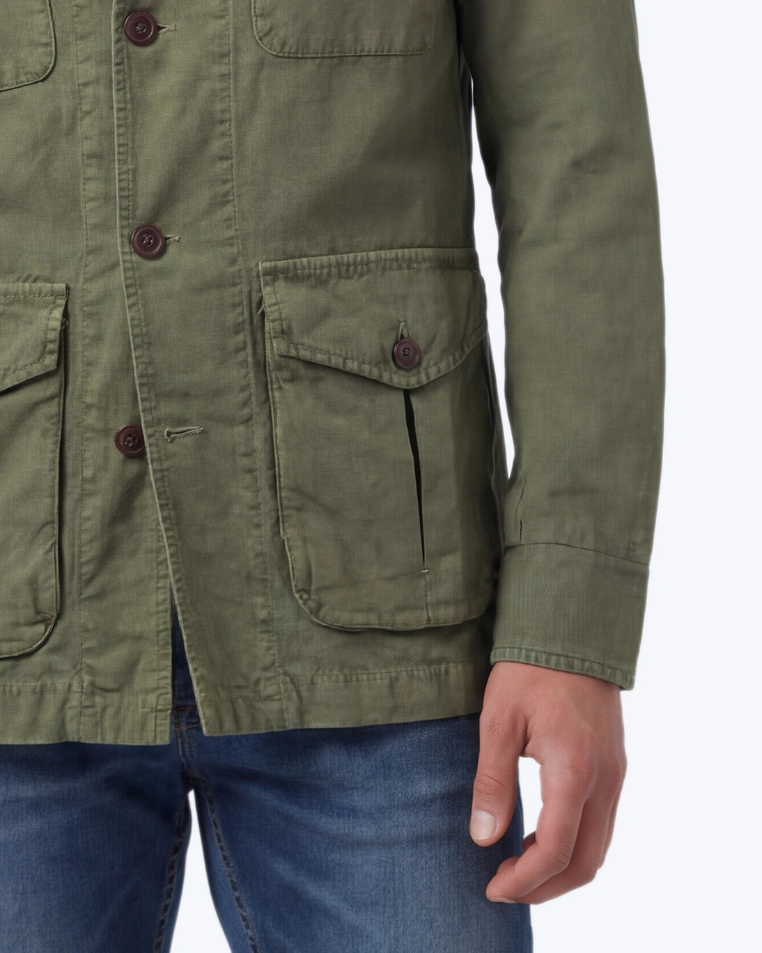 SAHARIANA VERDE CON LINO BL´KER