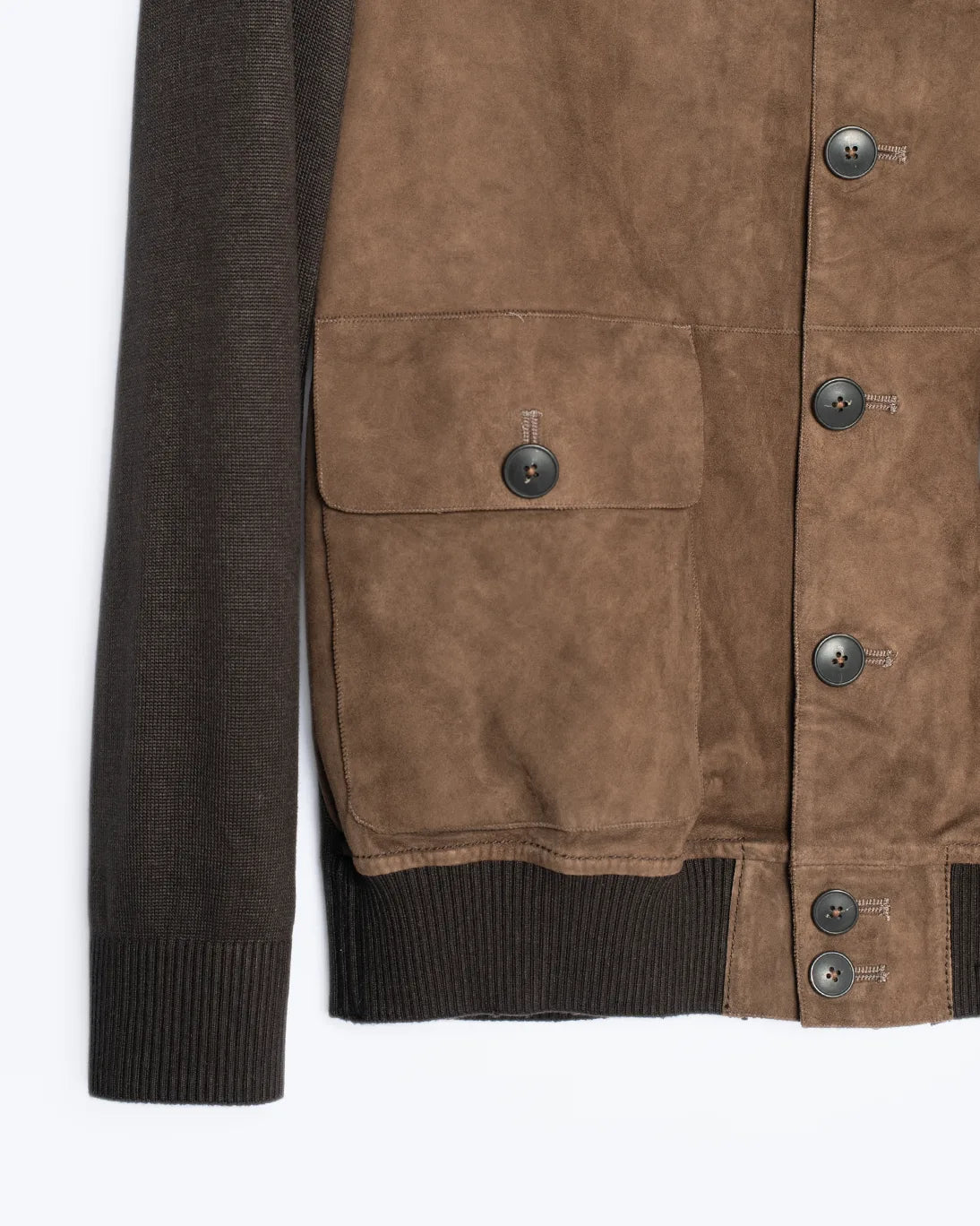 CAZADORA MARRÓN DE PIEL Y PUNTO THE JACK LEATHERS