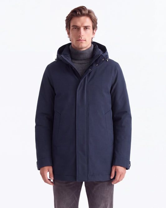 PARKA CON CAPUCHA NAVY WOOLRICH
