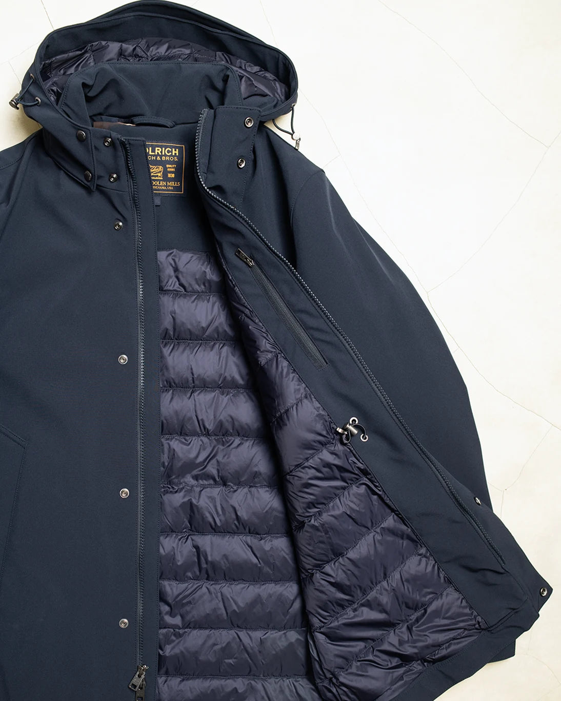 PARKA CON CAPUCHA NAVY WOOLRICH