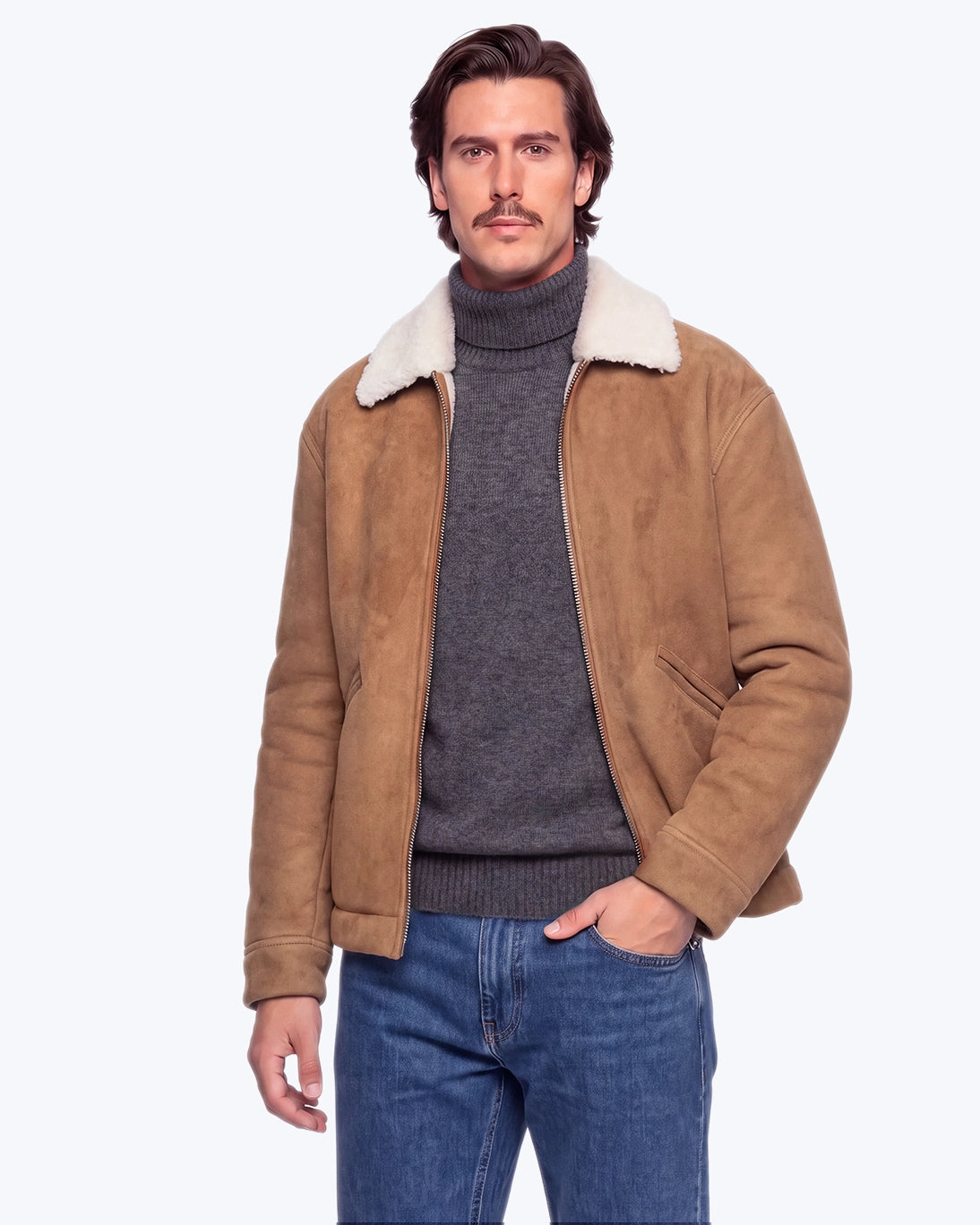 CAZADORA HENRY SUEDE CAMEL VALSTAR