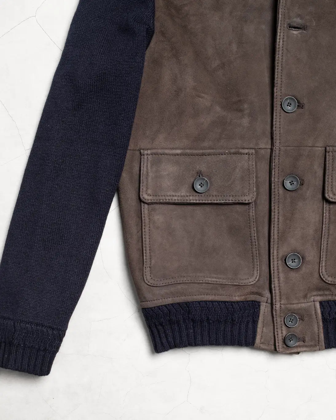 CAZADORA COMBINADA MARRÓN Y NAVY THE JACK LEATHERS