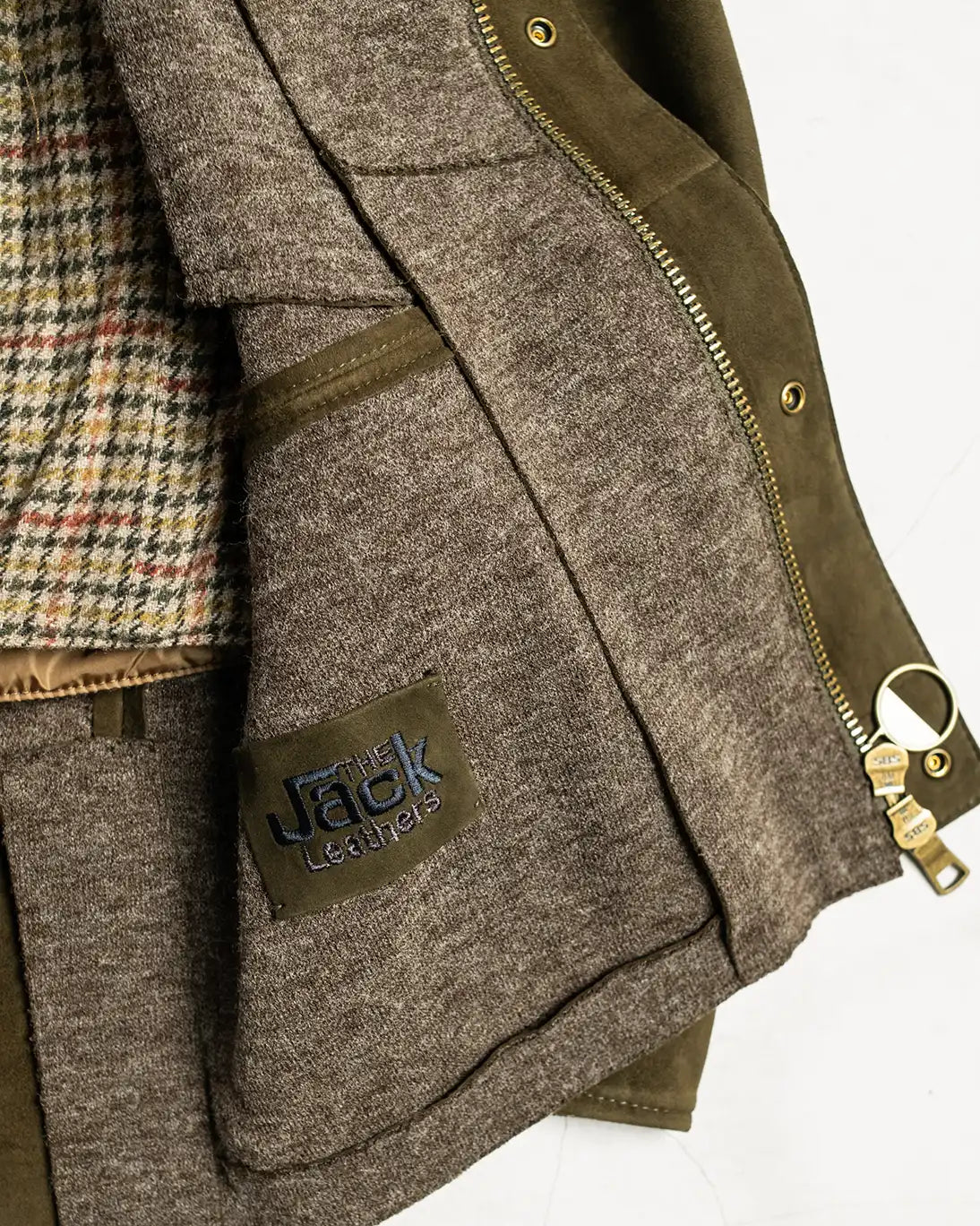 CAZADORA VERDE CON CHALECO THE JACK LEATHERS