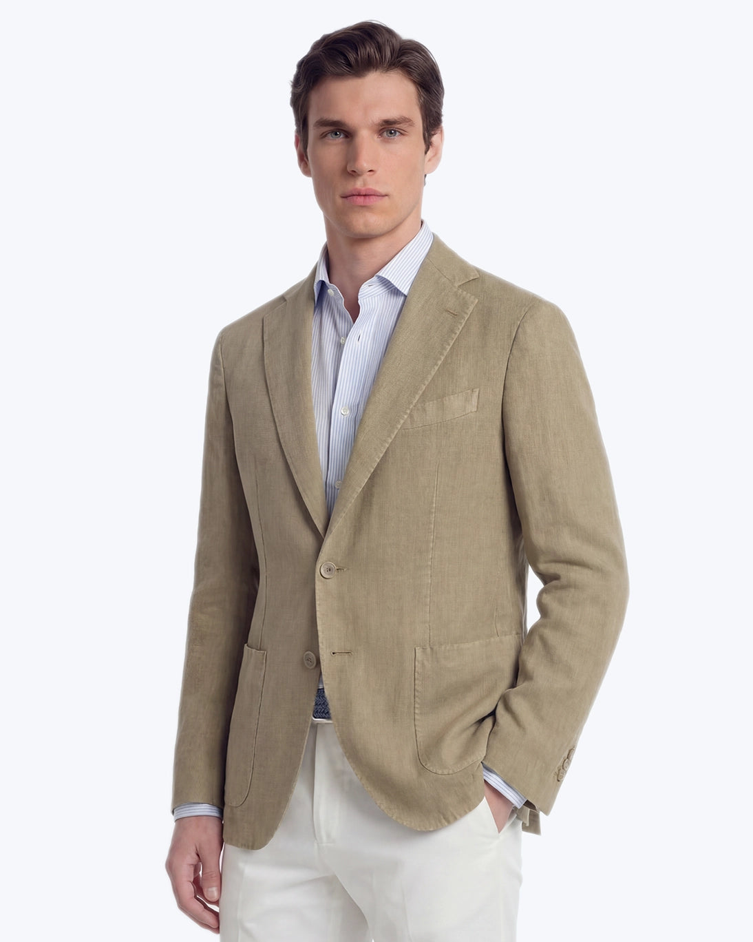 BLAZER VERDE CLARO CON LINO SANTANIELLO