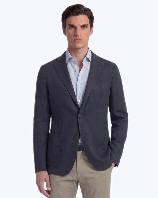 BLAZER DE LINO AZUL SANTANIELLO
