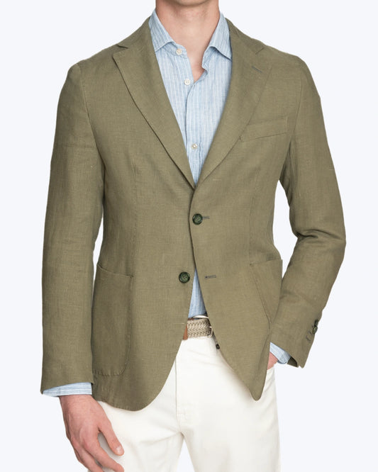 BLAZER DE LINO VERDE JERRY KEY