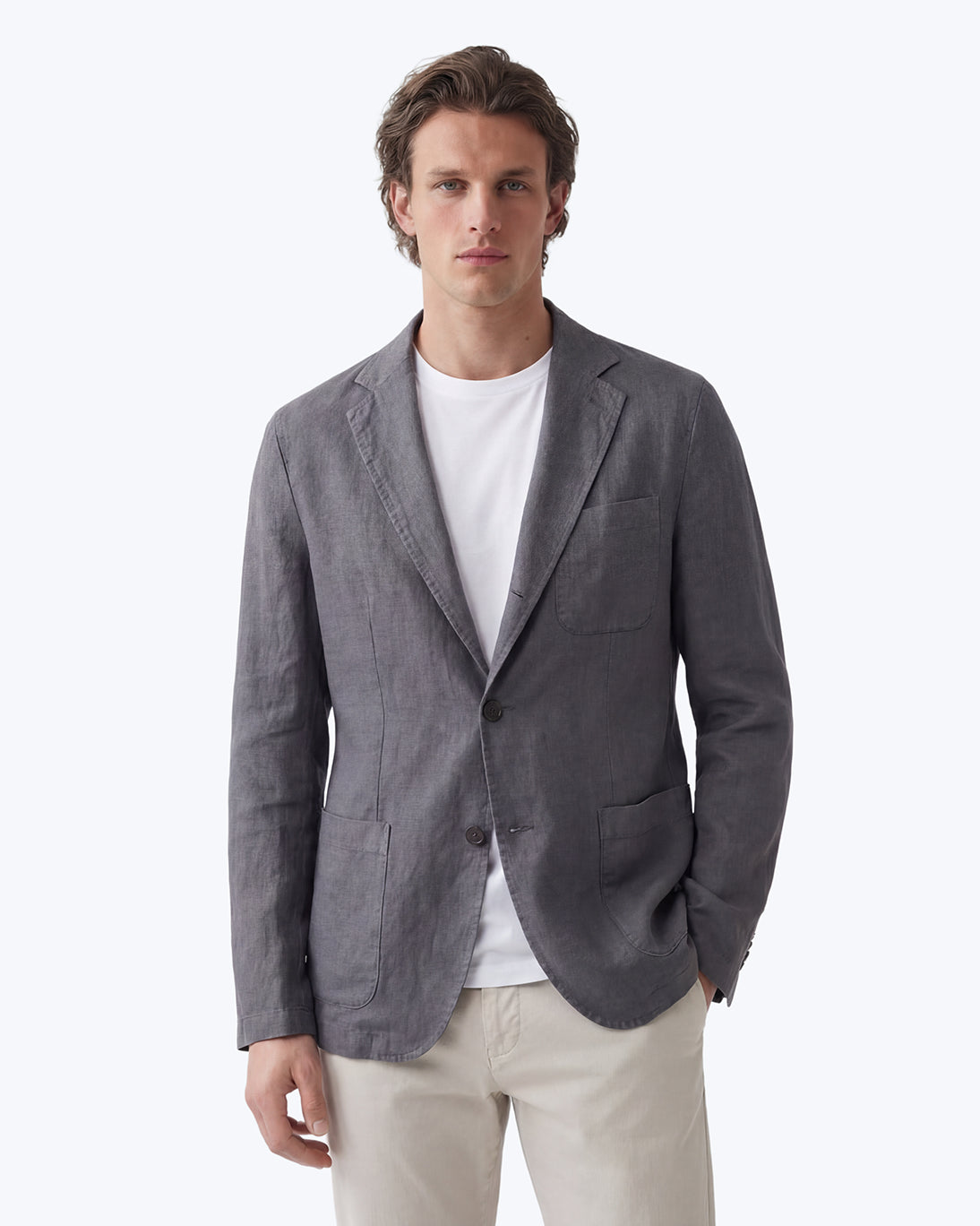 BLAZER DE LINO GRIS OSCURO HARTFORD