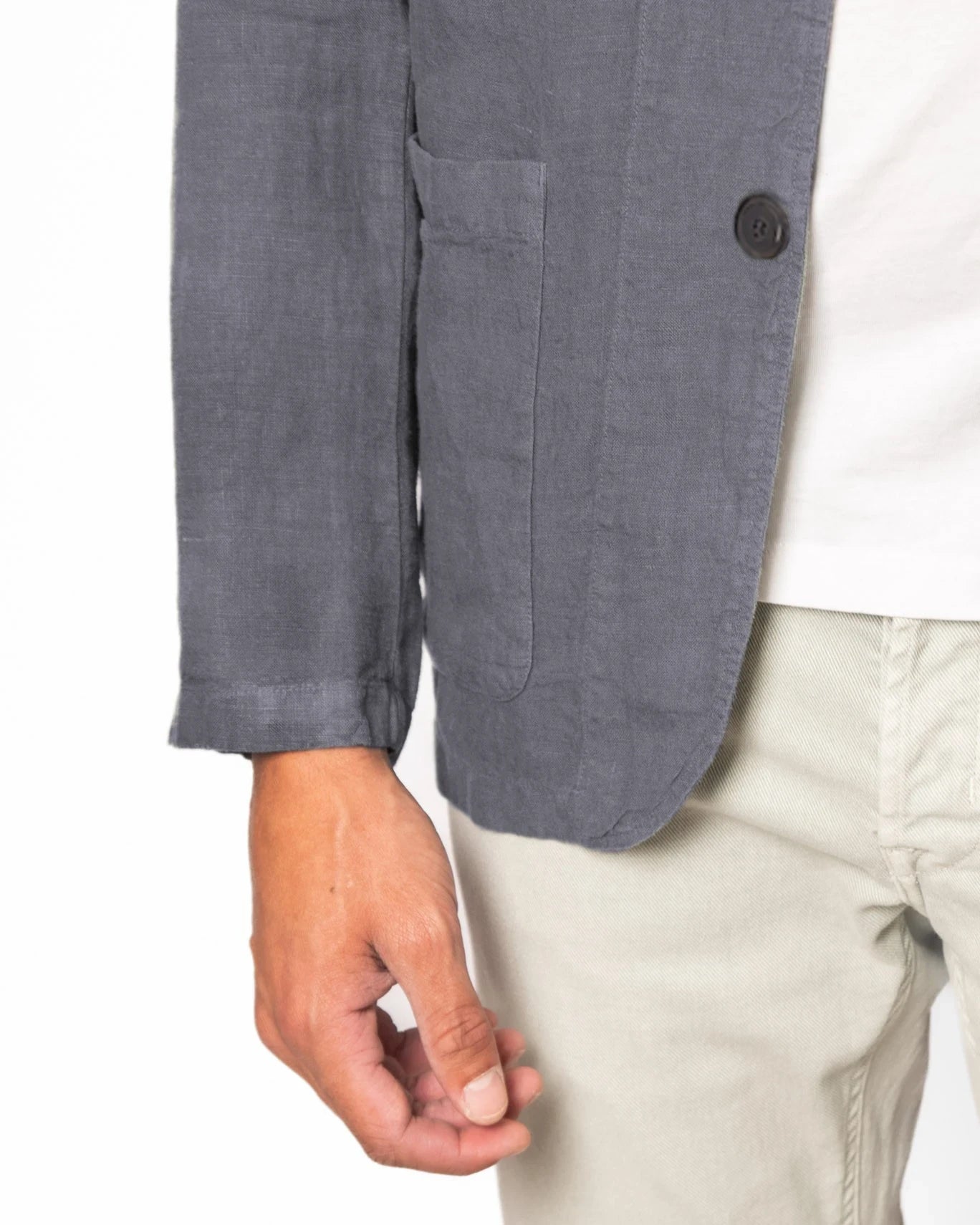 BLAZER DE LINO GRIS OSCURO HARTFORD