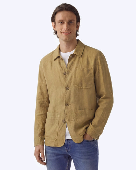 CHAQUETA DE LINO MOSTAZA ALTEA
