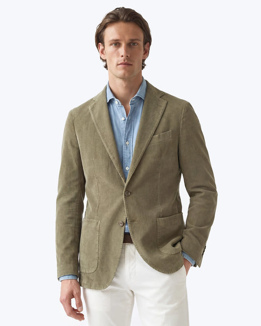 BLAZER VERDE OSCURO CON LINO SANTANIELLO