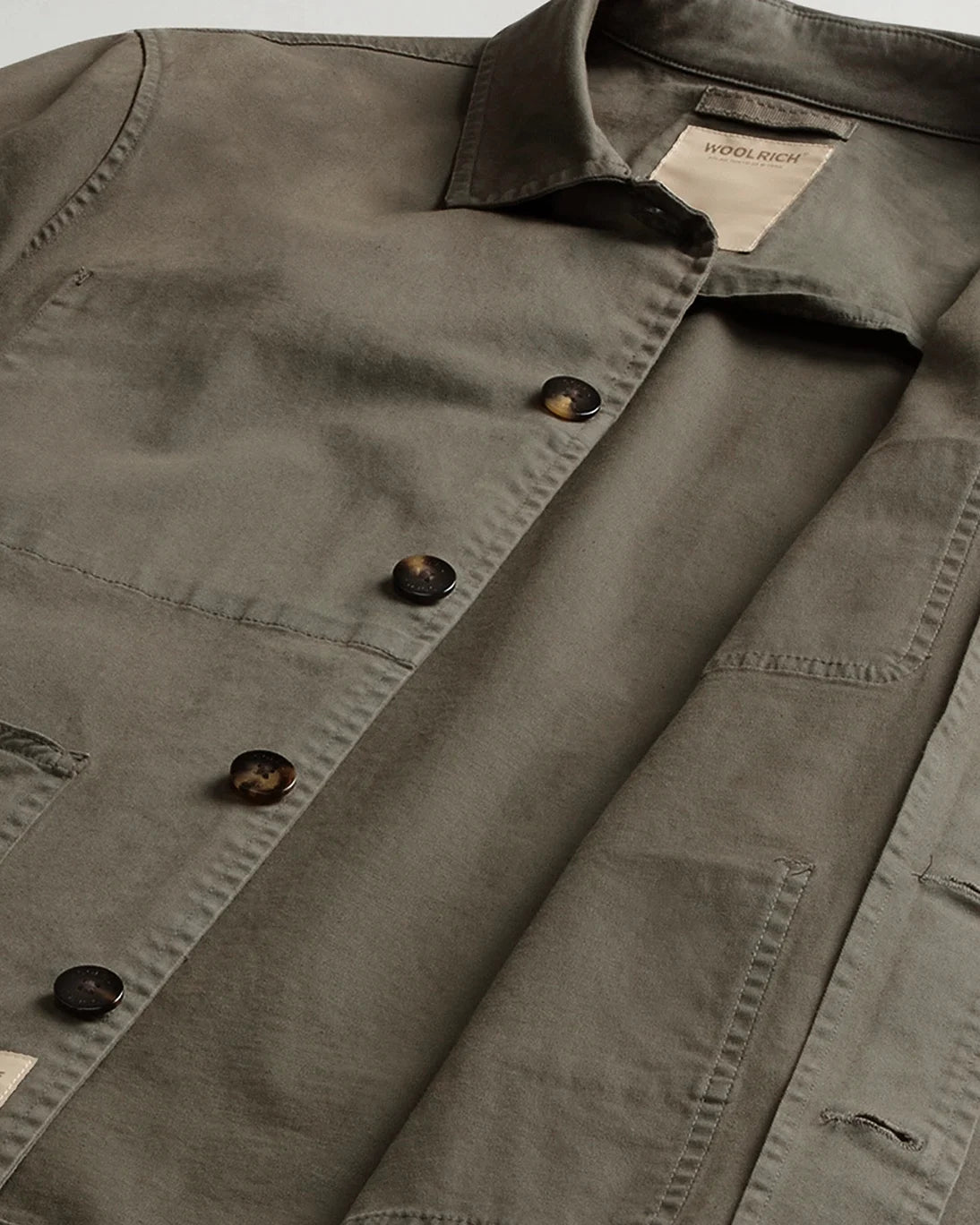 CHAQUETA VERDE DE ALGODÓN WOOLRICH