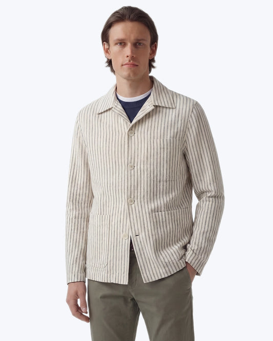 CHAQUETA RAYAS DE LINO Y ALGODÓN HARTFORD