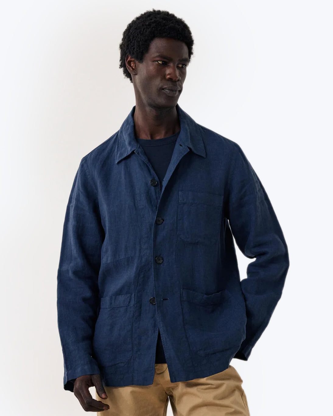 CHAQUETA DE LINO AZUL HARTFORD