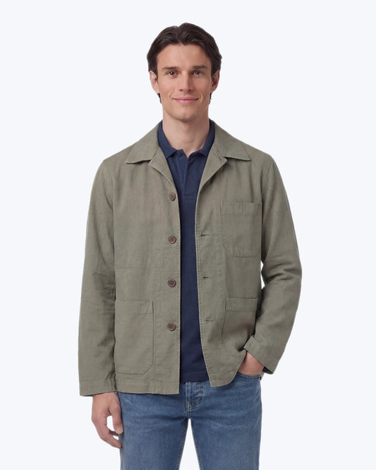 CHAQUETA VERDE CON LINO HARTFORD