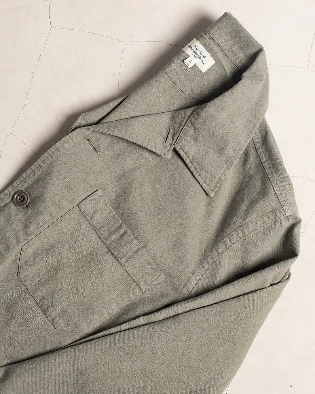CHAQUETA VERDE CON LINO HARTFORD
