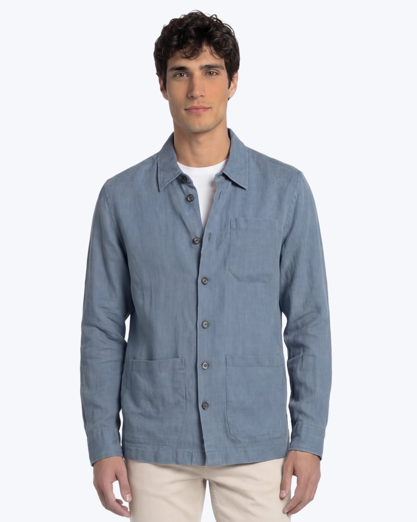 SOBRECAMISA AZUL CLARO DE LINO TWAY