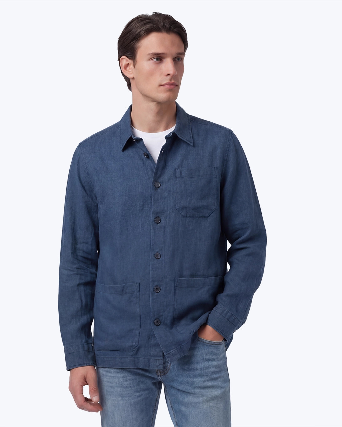 SOBRECAMISA AZUL MARINO DE LINO TWAY