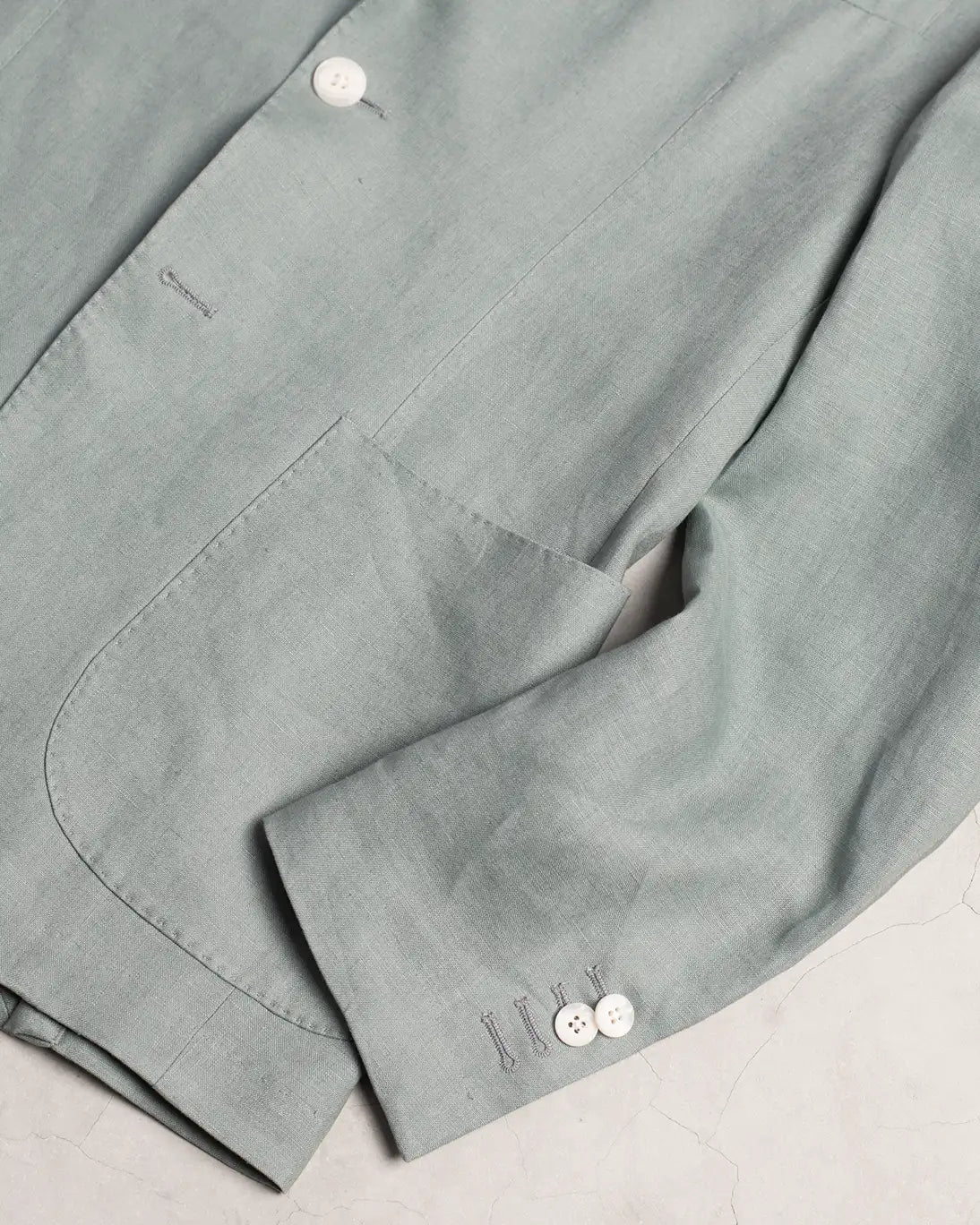 BLAZER DE LINO VERDE AGUA JERRY KEY
