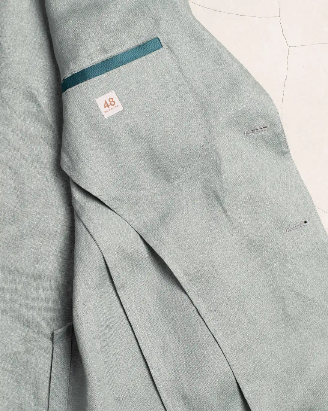 BLAZER DE LINO VERDE AGUA JERRY KEY