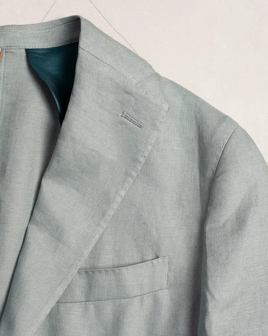 BLAZER DE LINO VERDE AGUA JERRY KEY
