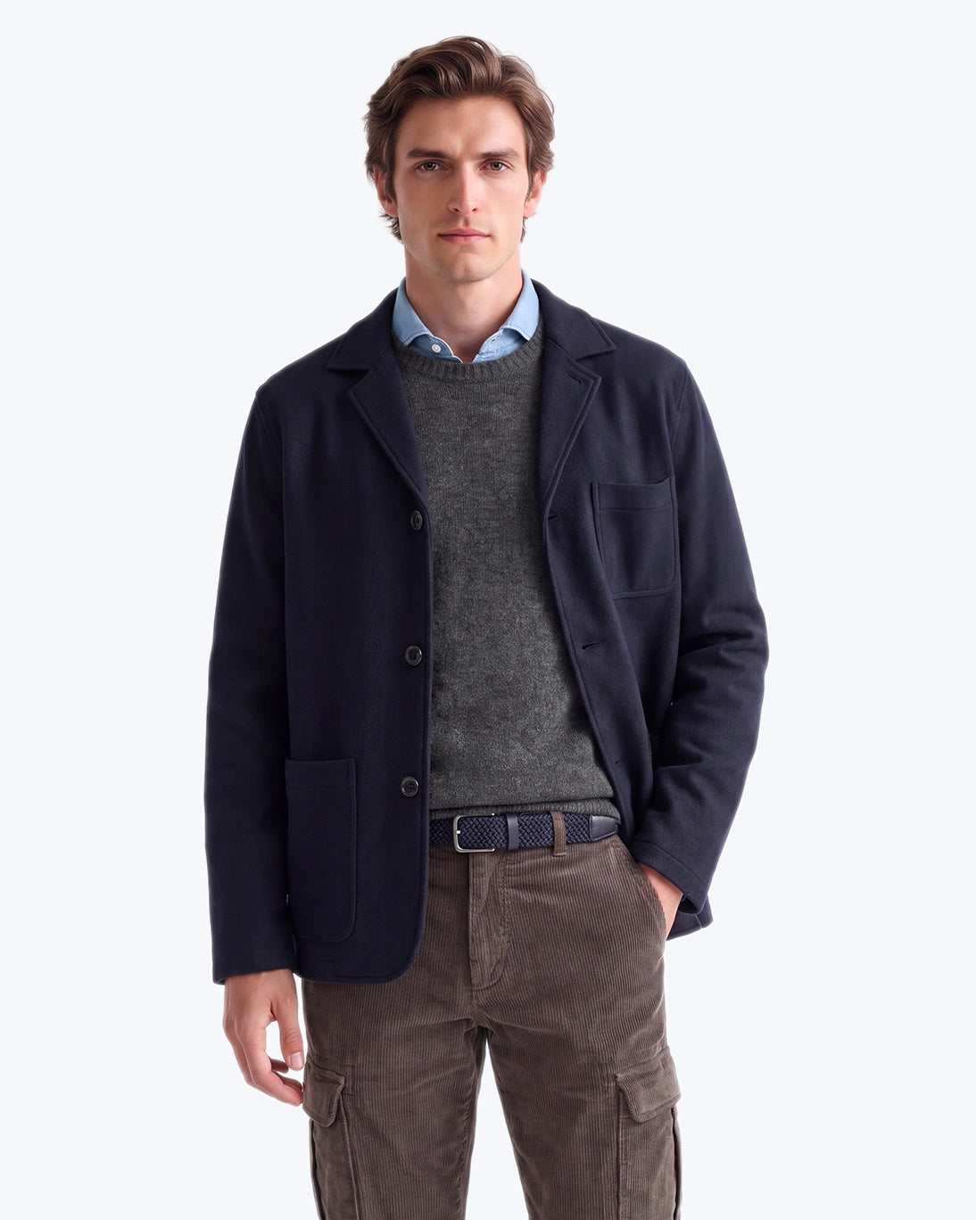 CHAQUETA HARTFORD DE LANA AZUL MARINO